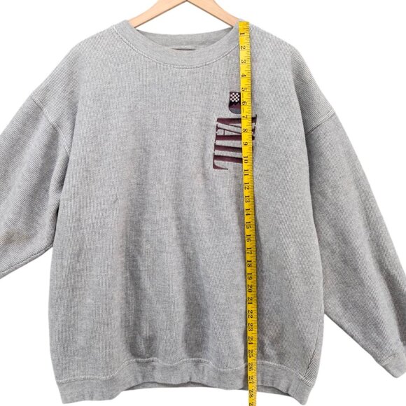 Vtg Cheyenne River Vail Sweatshirt Mens Grey Long Sleeve Embroidered Size XL - Picture 5 of 9